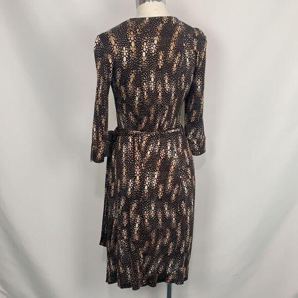Diane Von Furstenberg brown print wrap dress - Picture 5 of 7